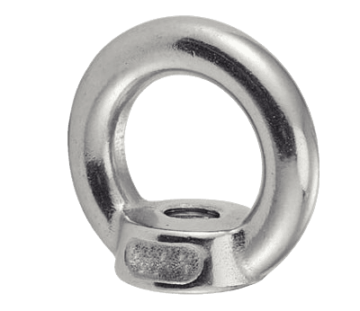 Anneau d'accrochage en inox pour fixation de voile d'ombrage.