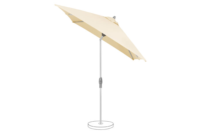 parasol avec manivelle Shell turn rectangle ecru 040 incliné à droite