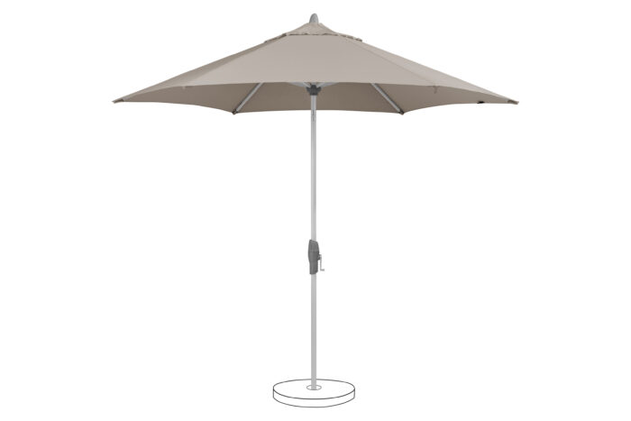 parasol avec manivelle Shell turn rond light taupe 053 vue principale