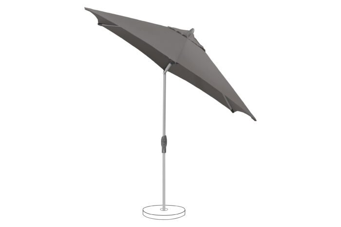 parasol avec manivelle Shell turn rond stone grey 057 incliné à droite