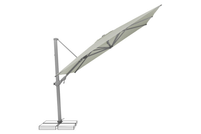 parasol déporté inclinable varioflex light grey 013 incliné