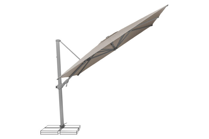 parasol déporté inclinable varioflex light taupe 053 incliné