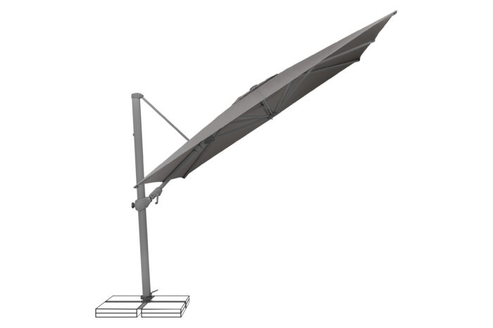 parasol déporté inclinable varioflex stone grey 057 incliné