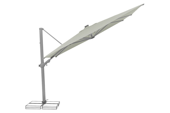 parasol déporté LED varioflex solar light grey 013 incliné