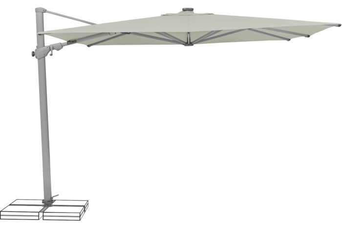 parasol déporté LED varioflex solar light grey 013 vue principale éteint