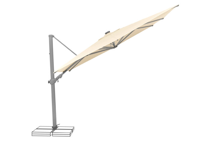parasol déporté LED varioflex solar light ecru 040 incliné