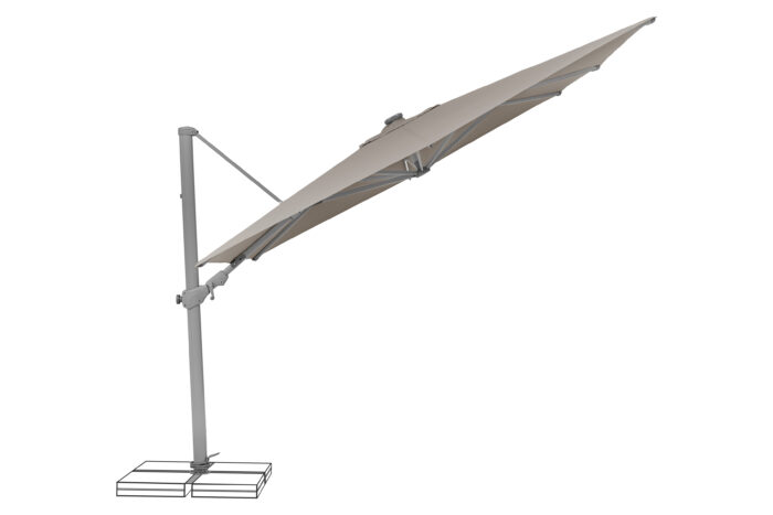 parasol déporté LED varioflex solar light taupe 053 incliné