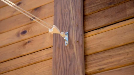 Pontet de fixation murale en inox pour voile d'ombrage.