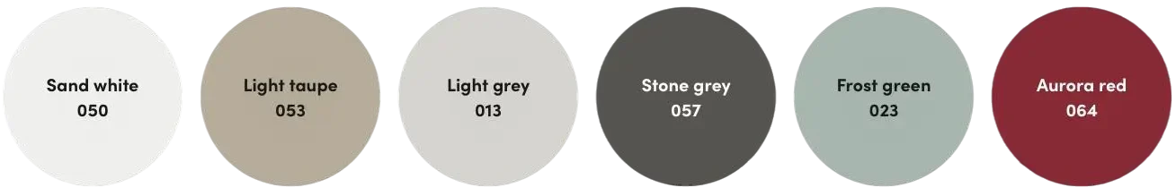 Nuancier des 6 couleurs de toile pour parasols Suncomfort Shell-Turn, Slide, Pop-Up et Flex Roof - Elios Cover