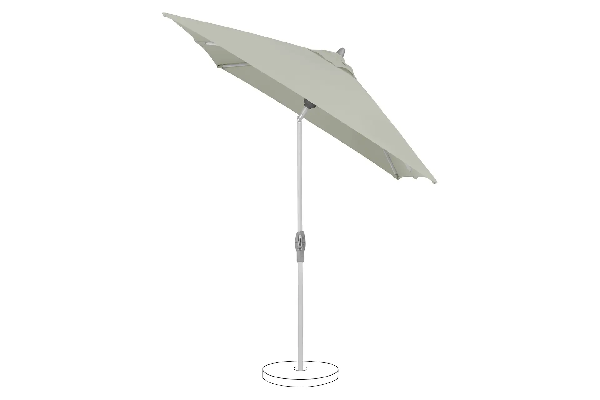 Parasol de balcon inclinable Shell Turn Suncomfort by Glatz, coloris Light Grey 013.