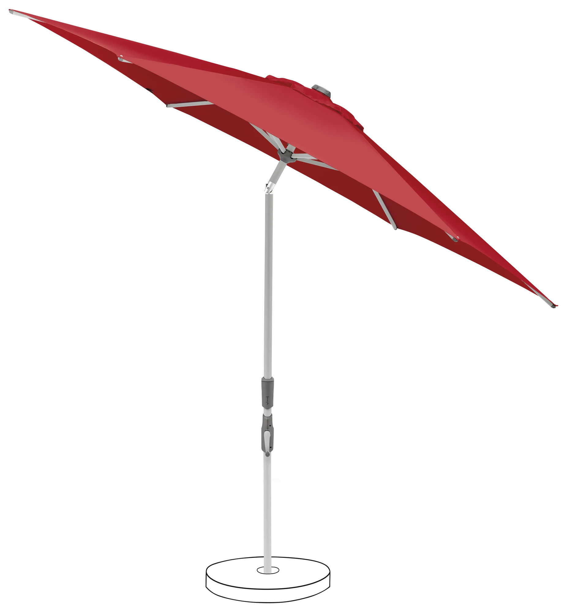 Parasol balcon inclinable Suncomfort Slide coloris 064 aurora red.