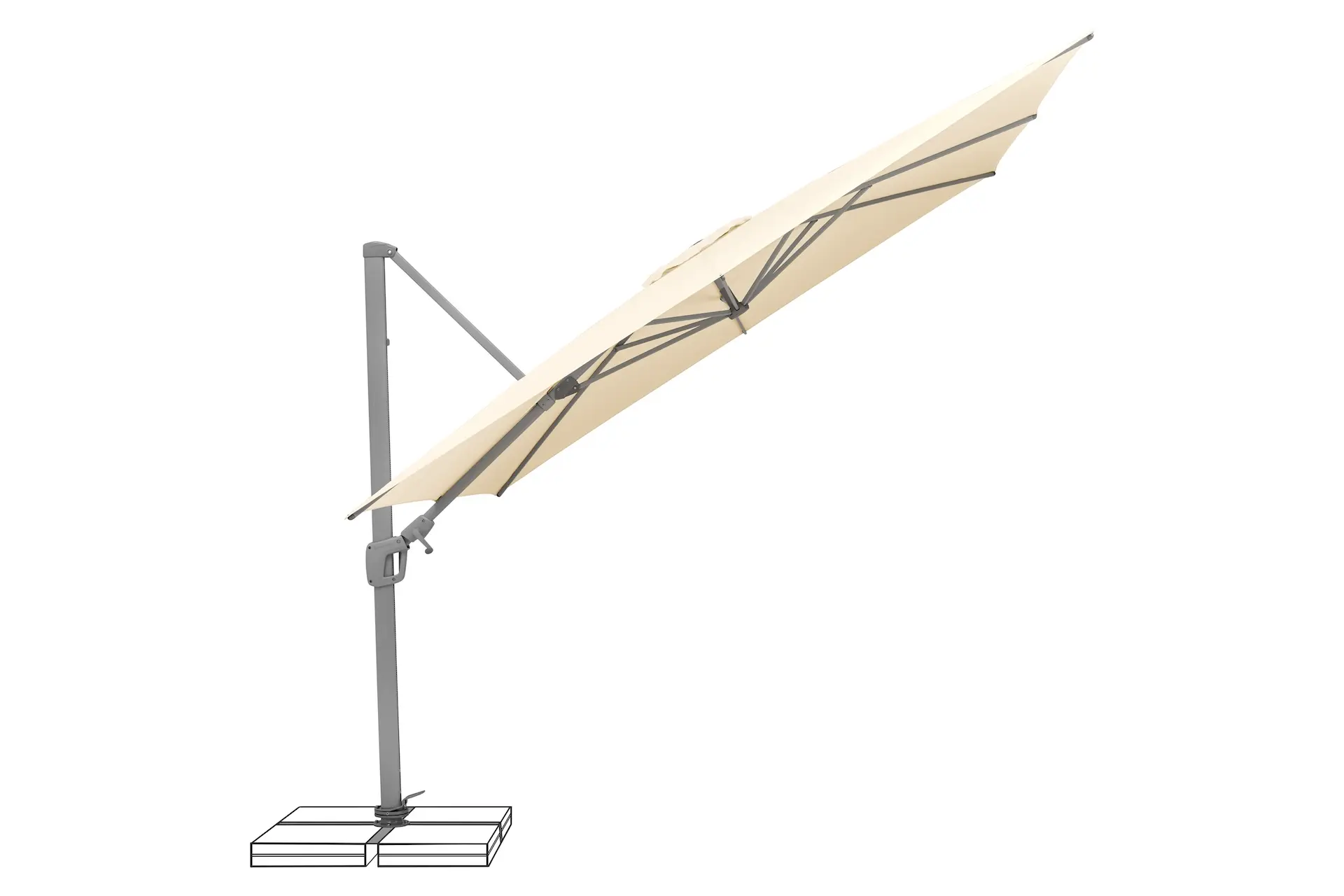 Parasol déporté aluminium Sunflex 040 Écru incliné