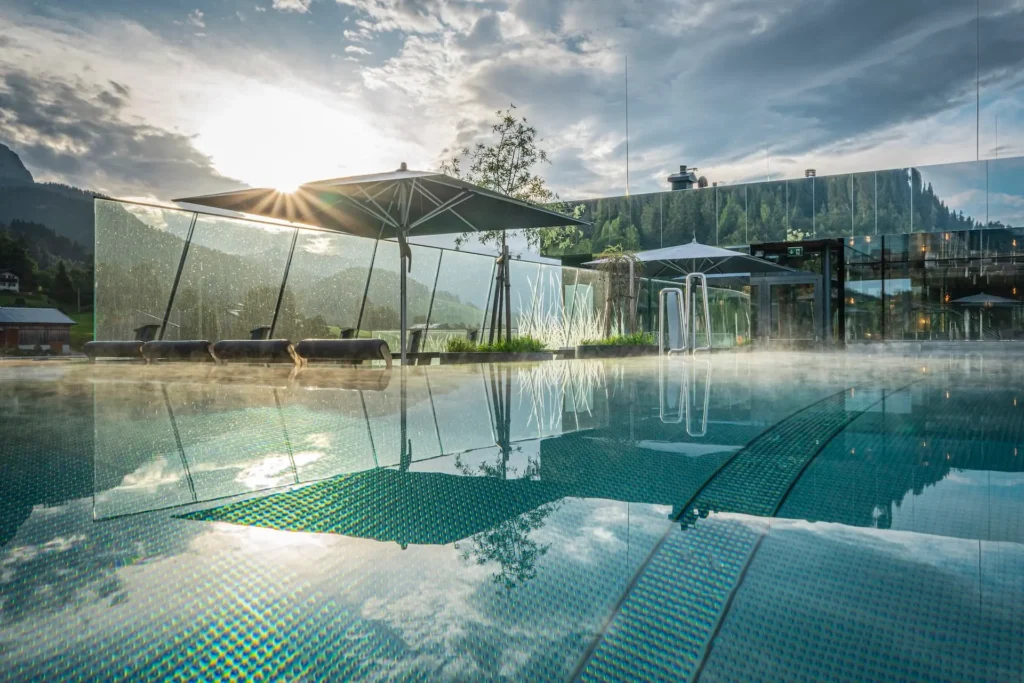 Parasol professionnel restaurant haute altitude vent.