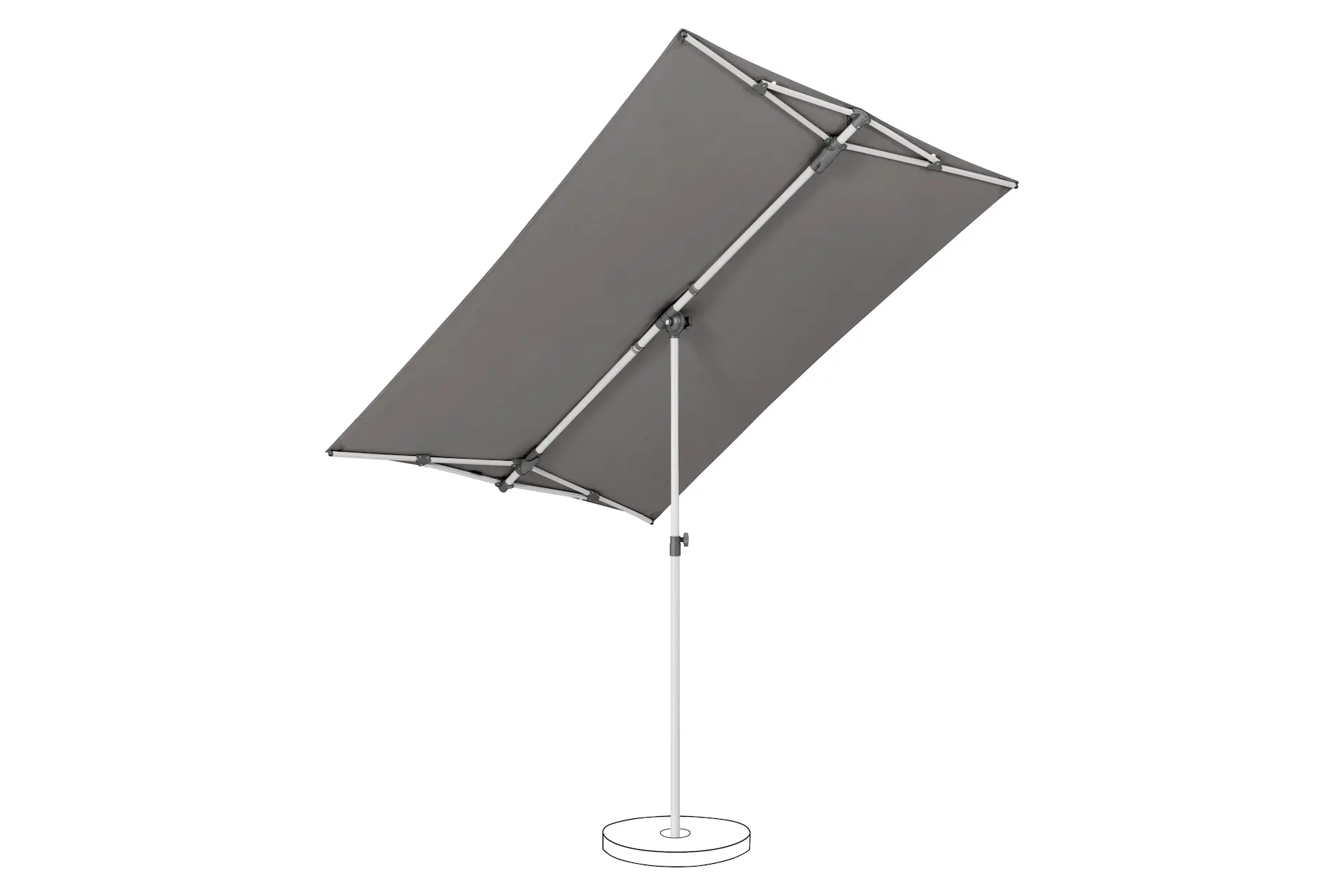 Parasol rectangulaire inclinable Flex Roof Suncomfort, coloris 057 Stone Grey.