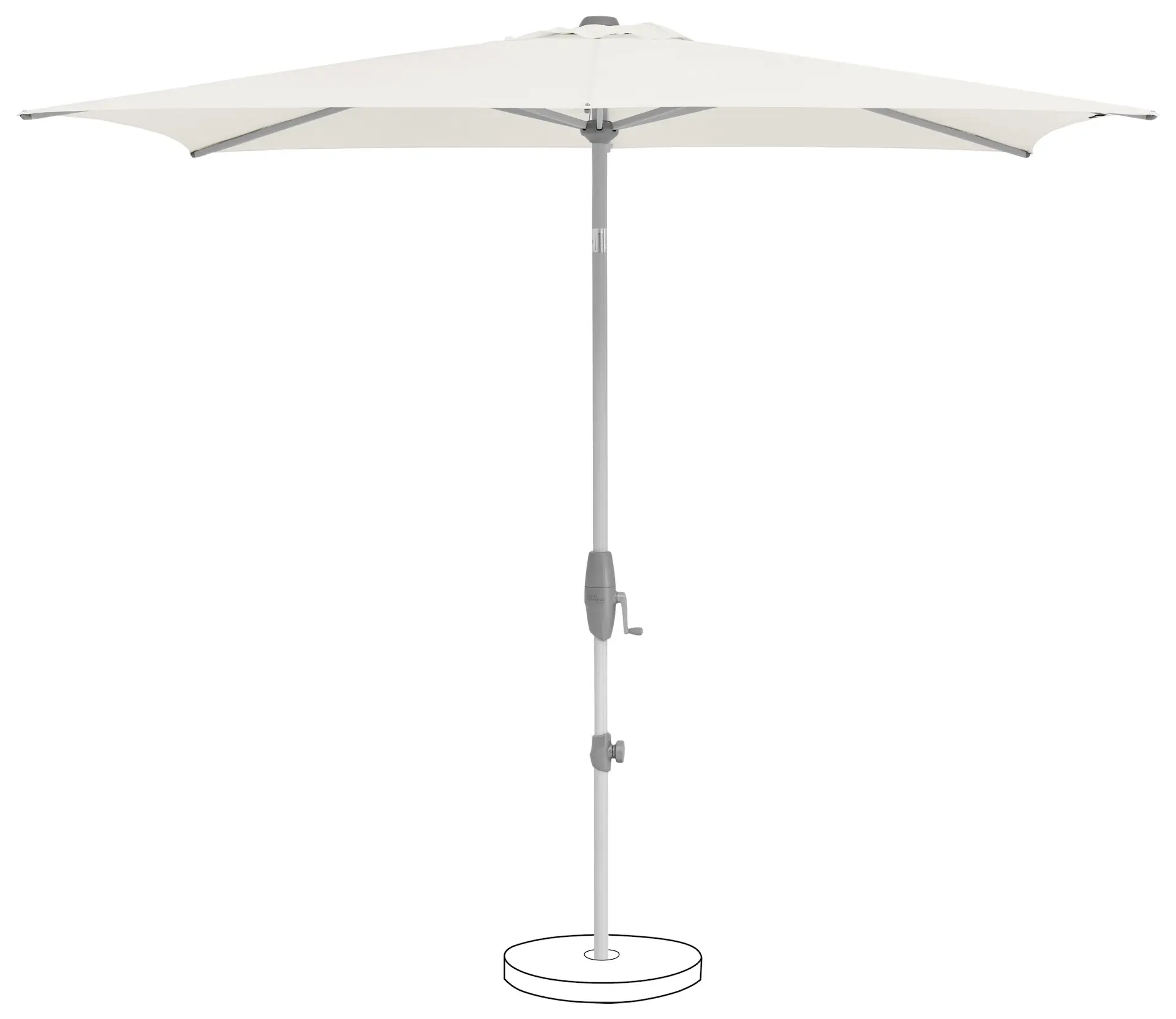 Parasol de terrasse inclinable rectangulaire Shell Turn Suncomfort coloris Sand White 050.