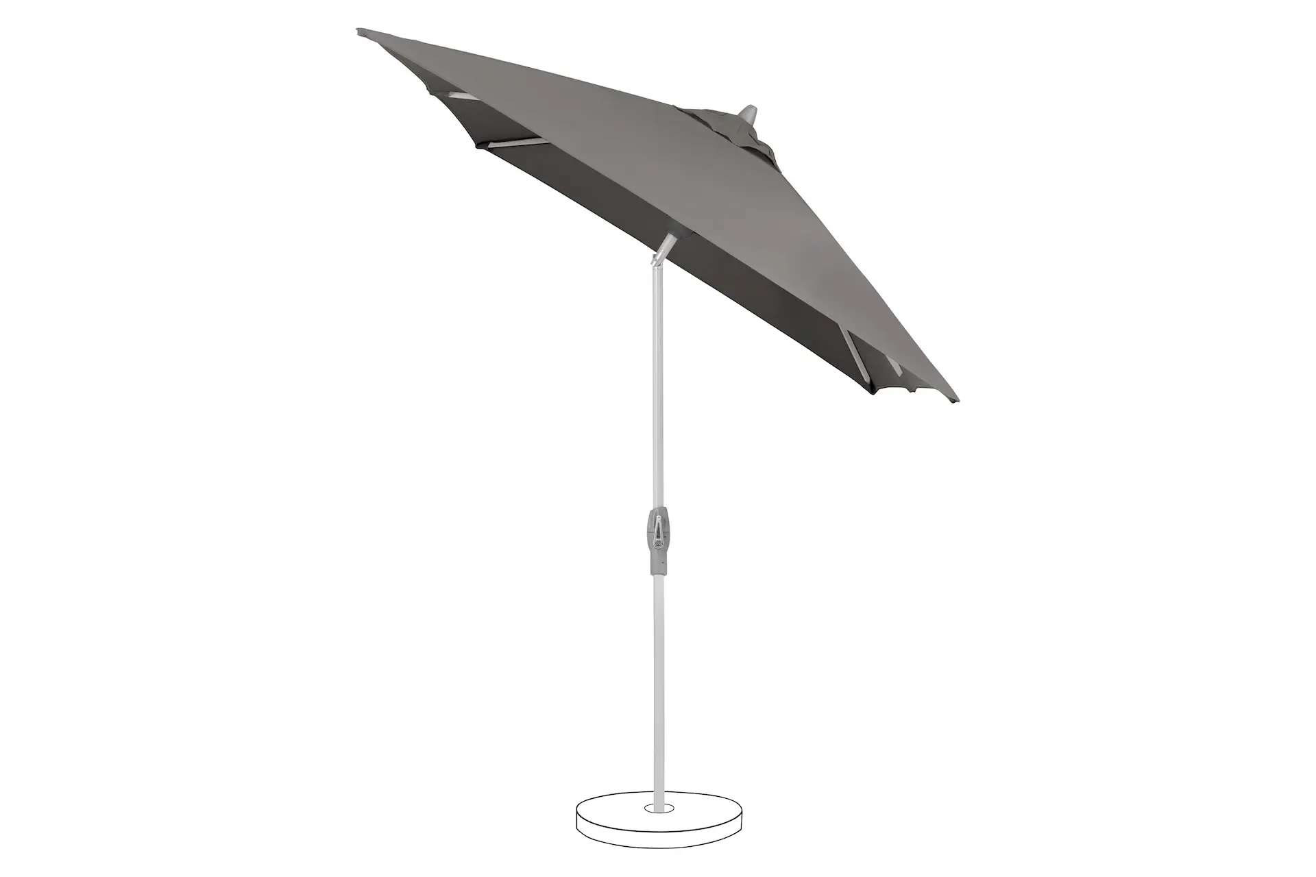 Parasol de terrasse inclinable Shell Turn Suncomfort, coloris Stone Grey 057.