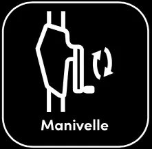 Système d'ouverture par manivelle fluide pour parasol.