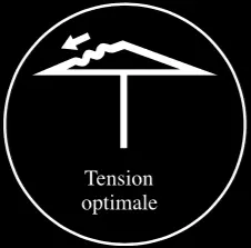 Toile de parasol avec système de tension optimale sans plis.